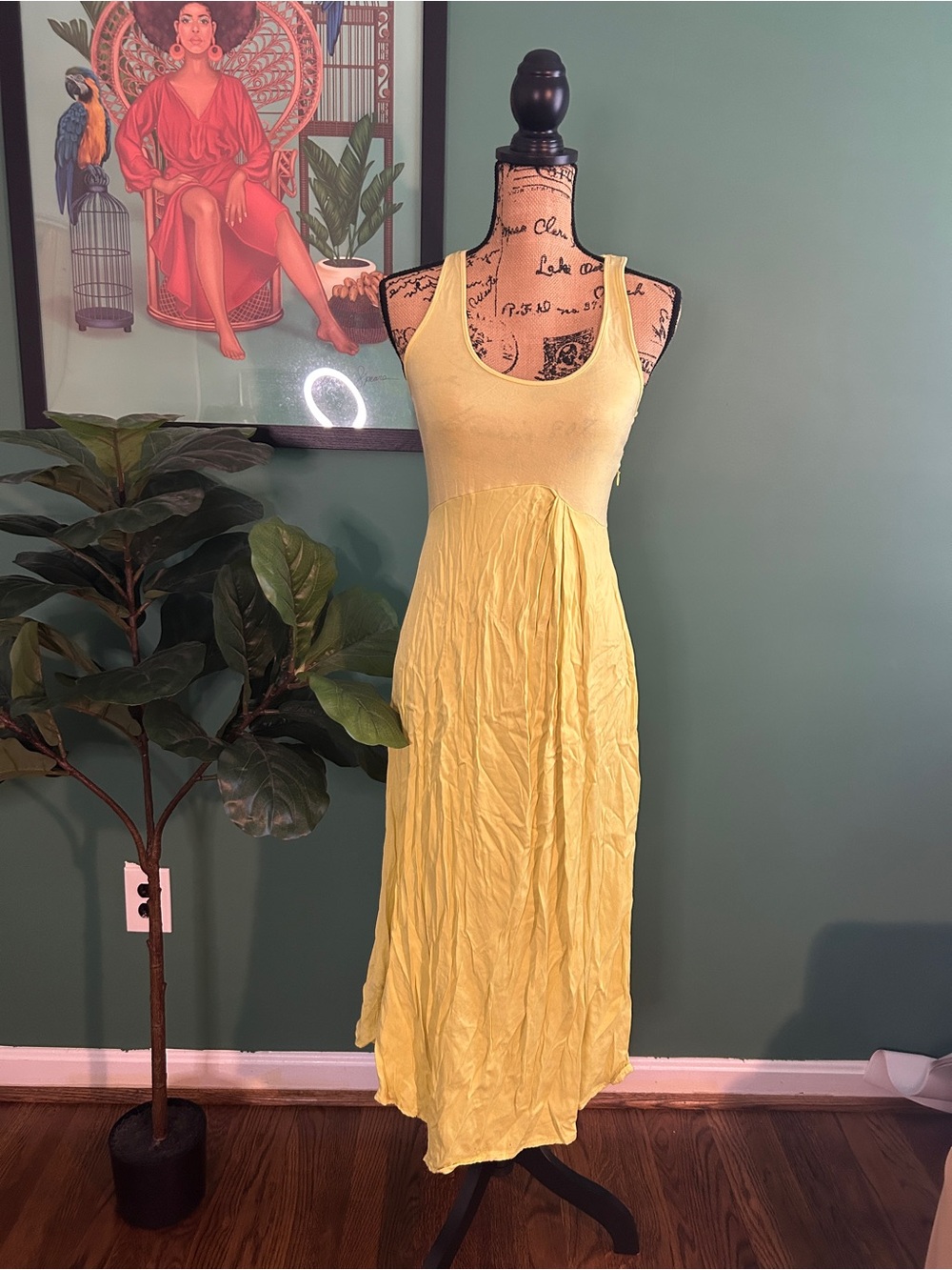 Anthropologie Yellow Racerback Summer Dress - Women